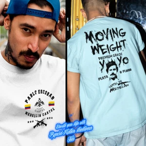 Pablo Escobar T-Shirt Narcos Medellin Cartel Escobar King of Cocaine weiß Tee - Bild 1 von 1