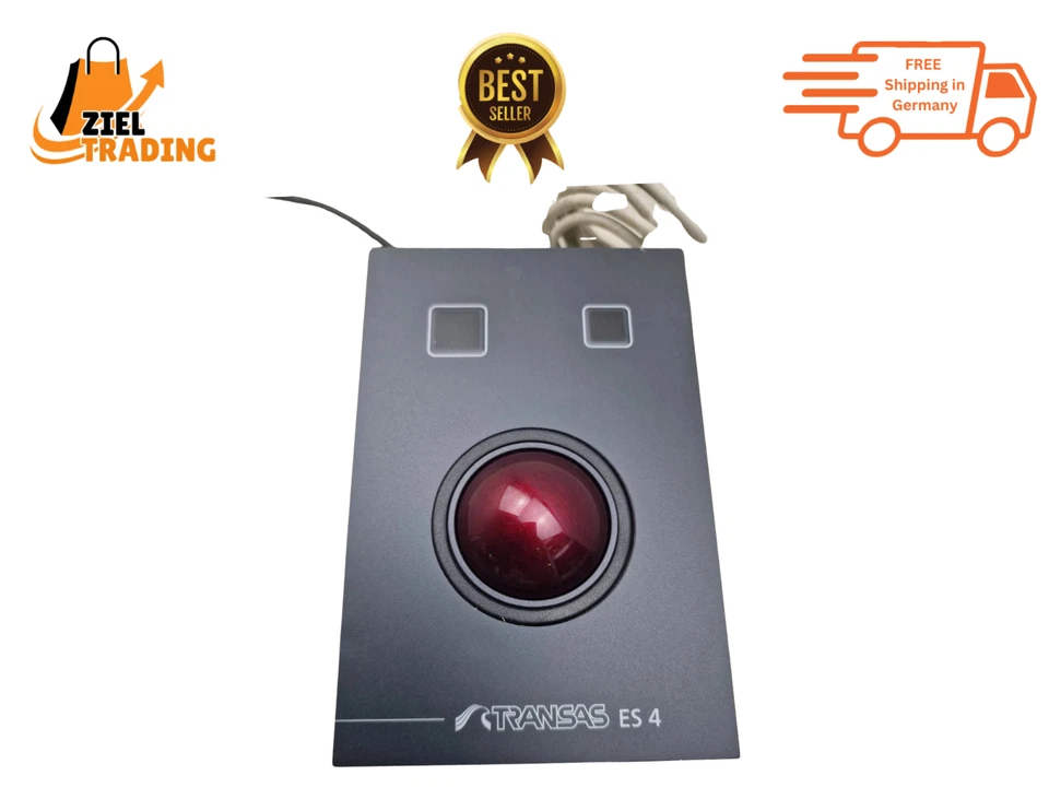 TRANSAS ES4 Trackball EAE Electronics PS/2 Anschluss Panel Mount 2 Touch-Tasten - Bild 1 von 4