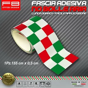 Fascia Striscia Adesiva Scacchi Scacchiera Bandiera Auto Moto Cafè Racer 155x0,5 - Imagen 1 de 1