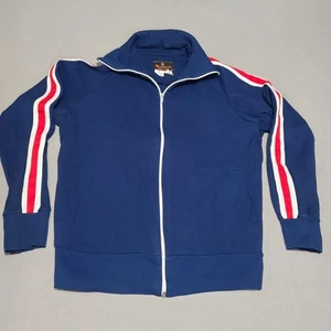 Vintage Markwort Jacket Mens Medium Blue Full Zip Nylon Stretch Track 70s 80s - Picture 1 of 9