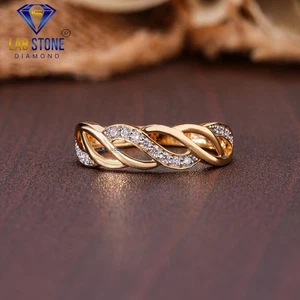 0.176 TCW Round Cut Diamond 18K Yellow Gold Ring Labstone - Picture 1 of 5