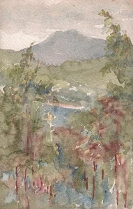IMPRESSIONIST MOUNTAIN LANDSCAPE Watercolour Painting MARCUS ADAMS c1930 - Picture 1 of 1