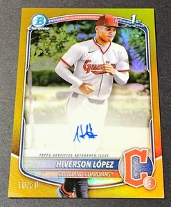 Hiverson Lopez Gold /50 Auto Bowman Chrome 1st 2025 Refractor #CPA-HL - Picture 1 of 2