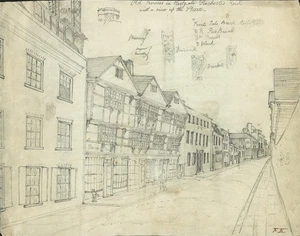 Old Houses Eastgate Rochester Kent - Bleistiftzeichnung - Anfang 19. Jahrhundert - Bild 1 von 4