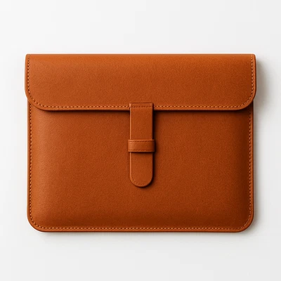 Premium Full-Grain Leather Laptop Sleeve Case Handmade Brown Minimalist Slim Fit - Image 1 of 2