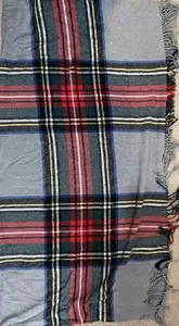 Nido Notte Italia Red & Grey Tartan Plaid Throw Blanket 48” X 48” - Picture 1 of 3