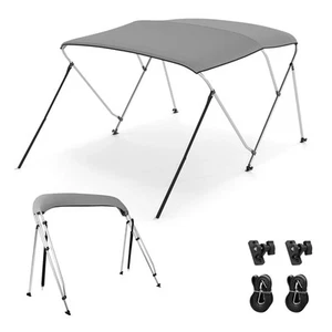 GOPLUS 3 arcos bote bimini superior parasol barco toldo con correas de almacenamiento para botas - Imagen 1 de 10