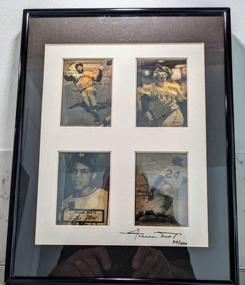 Expositor de tarjetas de metal Willie Mays L. E. de Topps certificado de autenticidad numerado Foto 1 de 4