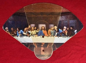 1955c **GREENTOWN AUTO COMPANY** INDIANA {THE LAST SUPPER} HAND FAN+"FORD" LOGO! - Picture 1 of 15