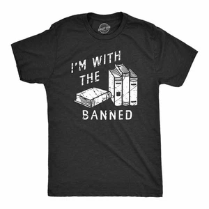 Camiseta para hombre Im With The Banned divertida libro anticensura lectura amantes broma - Imagen 1 de 7
