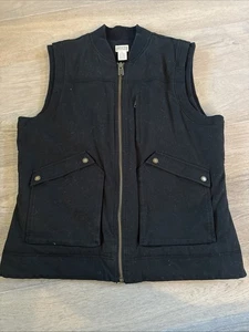 Duluth Trading Co Vest Mens XL Lined Workwear Outdoor Utility Pockets Warm Black - Picture 1 of 8