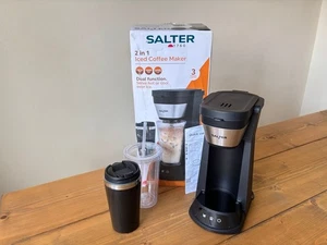 Salter 2 in 1 Eiskaffeemaschine Cold Brew Espressomaschine Heiß Kalt Becher + Tasse - Bild 1 von 15