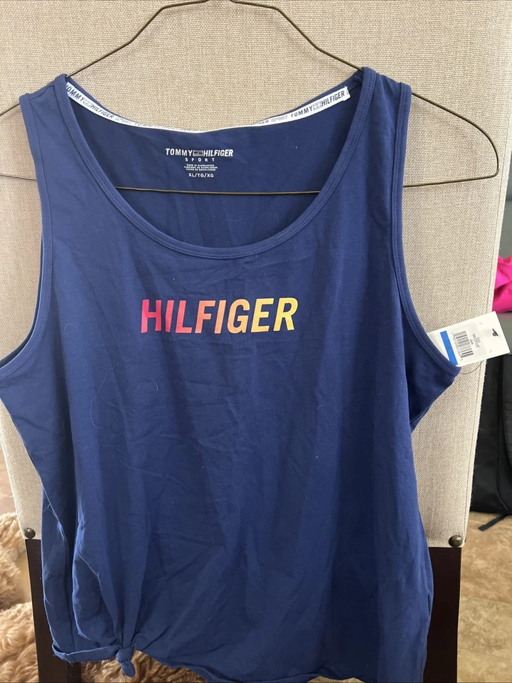 Camiseta sin mangas deportiva Tommy Hilfiger para mujer talla XL NUEVA CON ETIQUETAS azul rosa Foto 1 de 1