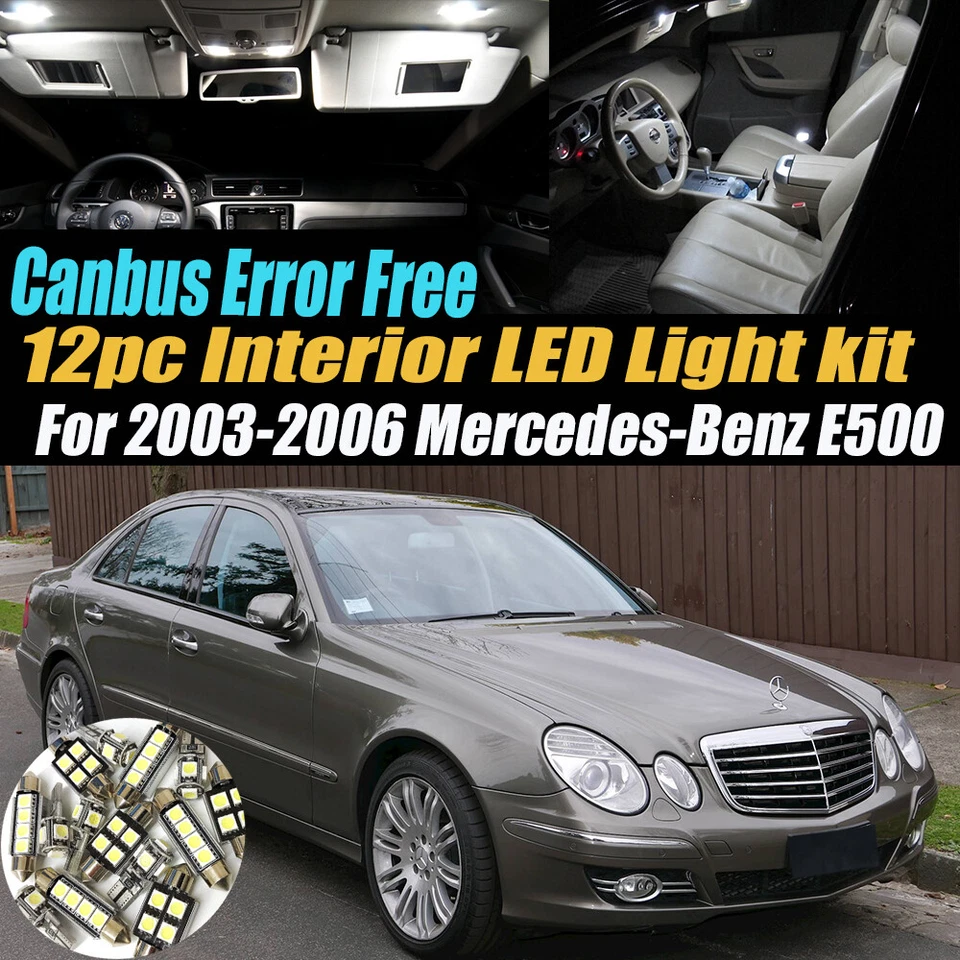 Kit de luces LED interiores blancas sin errores de 12 piezas para Mercedes-Benz E500 2003-2006  Foto 1 de 4