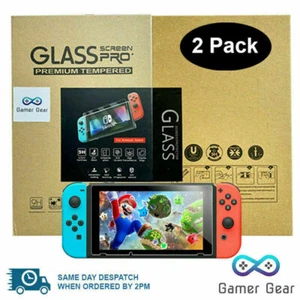 Nintendo Switch Screen Protector Premium Tempered 9H Glass Cover 2-pak - Zdjęcie 1 z 8