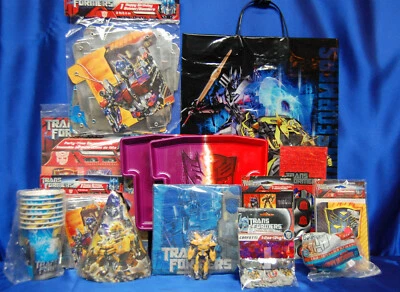 Juego de fiesta Transformers # 15 sombreros platos servilletas pancarta abejorro centro de mesa Foto 1 de 4