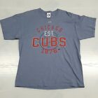Chicago Cubs Shirt Mens Xl Gray Pullover Mlb Baseball Cotton Est 1876