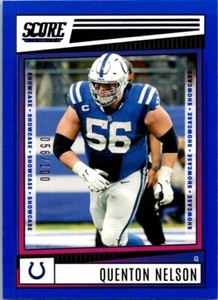 2022 SCORE SHOWCASE BLUE PARALLEL #10 QUENTON NELSON 056/100