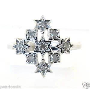 Lady's Right Hand Diamond Ring, 0.15 ctw, 10K White Gold, Cocktail Ring, NEW - Picture 1 of 5