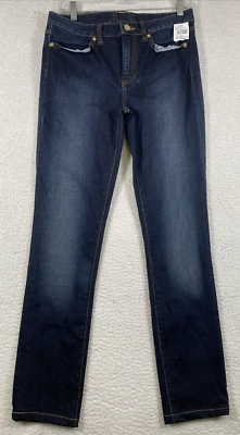 全新带标签 Tory Burch 女式蓝色牛仔弹力牛仔裤,高腰打底裤,27 码 — 第 1/4 张图片