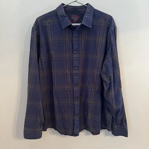 UNTUCKit Men's Radford Blue/ Brown Plaid Flannel Long SleeveShirt Size XX-Large - Picture 1 of 7