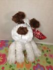Nwt 8 Russ Berrie Softies Collection Plush White And Brown Dog Bullseye
