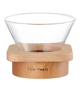 Kalita Wave Coffee Dripper Neo Wood WDG-185 Glass & Hardwood 4.4 x 4.4 x 3.5 in - Picture 1 of 1