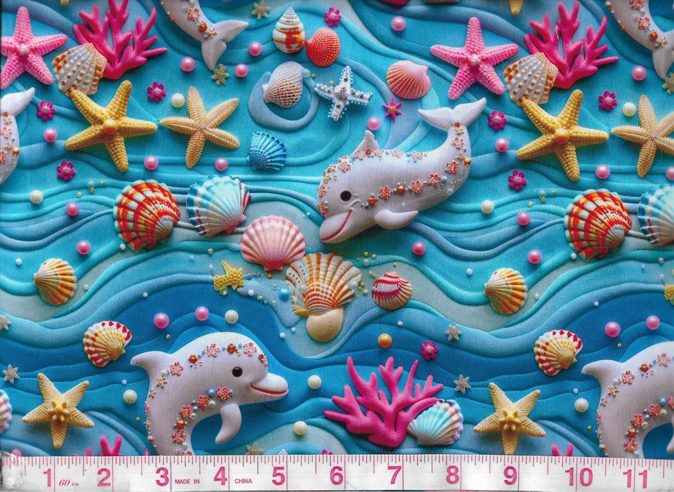 FABRIC~OCEAN SCENE~QUILT FABRIC FAT QUARTER - image 1 of 1