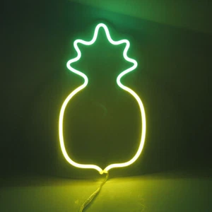 LED Pineapple Neon Sign Light with Dimmer for Bedroom Decor Visual Artwork Gift - Picture 1 of 9
