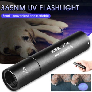 UV Flashlight 365nm Ultraviolet Light Handheld USB Rechargeable Torch Multi-use - Picture 1 of 12