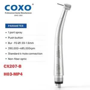 COXO Dental Super Mini Pieza de Mano Turbina de Aire de Alta Velocidad Medio Oeste 4 Agujeros CX207-B - Imagen 1 de 12