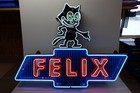 FELIX CHEVROLET DEALERSHIP NEON. CUSTOM Steel Enamel. HUGE 34 7/8" H BY 47" W