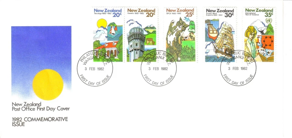 1982 FDC New Zealand Commemorative Issue Set of 5  3rd February 1 - Image 1 of 1