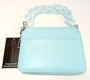 No Boundaries Women S Anika Zip Clutch with Chain Aqua Spa - Picture 1 of 5