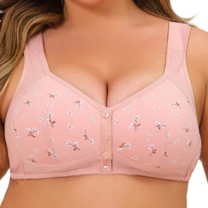 Wireless Bras Push Up Full Cotton Bralette Front Closure Bra for Women Underwear - Picture 1 of 27