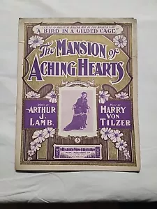 Partituras raras The Mansion Of Aching Hearts 1902 Arthur Lamb, Harry Von Tilzer - Imagen 1 de 8