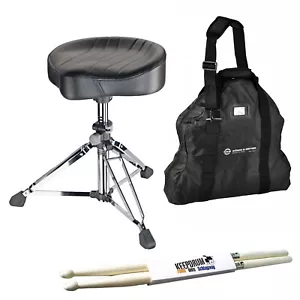 Taburete de batería K&M 14000 Gomezz + bolsa de transporte 14003 + keepdrum 1 par de baquetas - Imagen 1 de 5