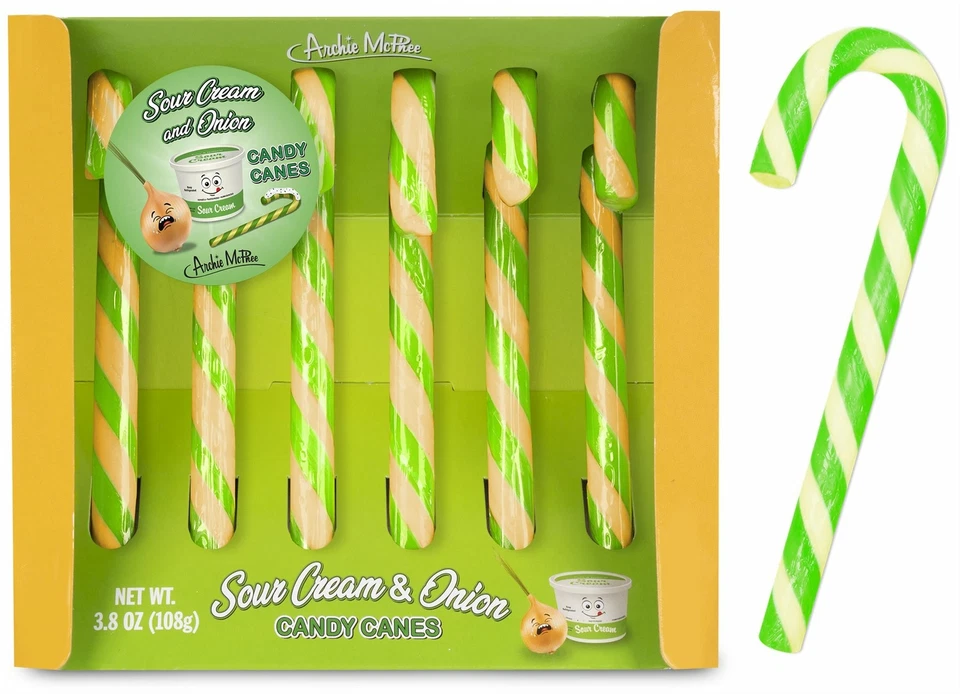 Bastones de caramelo de crema agria y cebolla accesorios sabor divertido 3,8 oz 6 bastones de caramelo Foto 1 de 1