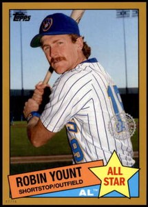 Robin Yount 2020 Topps 1985 35th Anniversary All-Stars 5x7 Gold #85AS-22 3/10 Br