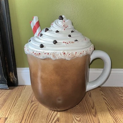 NEW Peppermint Mocha Hot Cocoa Mug TikTok Viral Winter Holiday Stool Decor - Image 1 of 4