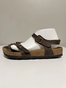 Birkenstock Taormina Brown Leather Oiled EU 41 US 10 Toe Loop Strappy Sandals - Picture 1 of 15