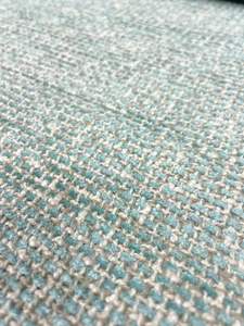 Tela de tapicería de tweed de alta costura N.10 aguamarina/hueso 9839/02 Glant Textiles 1,625 yardas - Imagen 1 de 13