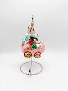 Radko easter bunny family egg car ornament bunmobile New Glass Collectible - Picture 1 of 4