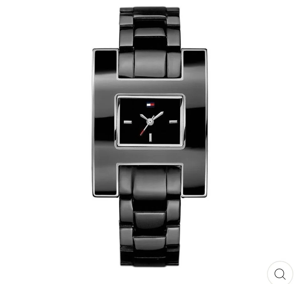 Reloj Tommy Hilfiger 1781187 para mujer con esfera cuadrada de resina negra Foto 1 de 1
