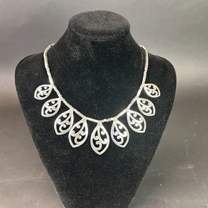 Brighton Statement Bib Necklace Silver EC - Picture 1 of 6