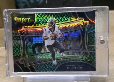 CJ Stroud 2023 Panini Select SP RC Field Level Dragon Scale Prizm #9/70 - Image 1 of 2