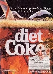 1987 Diet Coke Cola Relationships on the rocks 1-page MAGAZINE AD - Picture 1 of 1