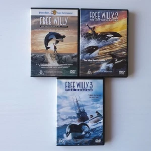 Free Willy DVDs Region 4 PAL 1 2 And 3 Fantastic Condition Warner Bros - Picture 1 of 10