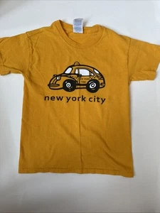 Kids Size Small Yellow New York City Taxi-theme Shirt, 100% Pre-shrunk Cotton - Picture 1 of 2
