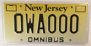 New Jersey OMNIBUS PUBLIC BUS license plate MTA Minibus Transit Greyhound Coach - Picture 1 of 12